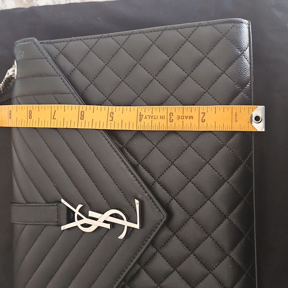 Yves Saint Laurent Black Envelope in Matelasse Lambskin - EUC - Picture 14 of 16